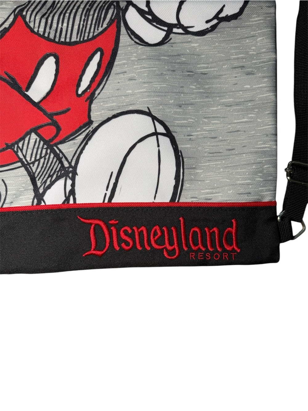 Disney Parks Disneyland Mickey Mouse Sketch Drawstring Backpack Cinch Sack Gray - Picture 3 of 7